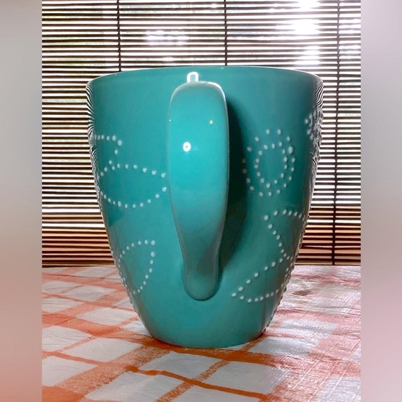 2006 Starbucks Embossed Pin Dot Turquoise Mug - Picture 4 of 6